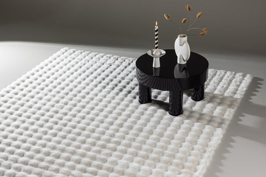 Rektangulært tæppe 290 x 200 Hvid