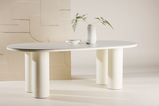 Rektangulært spisebord 220 x 110 Hvid