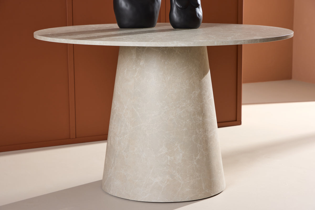 Lanzo Rundt Spisebord ⌀120 Beige
