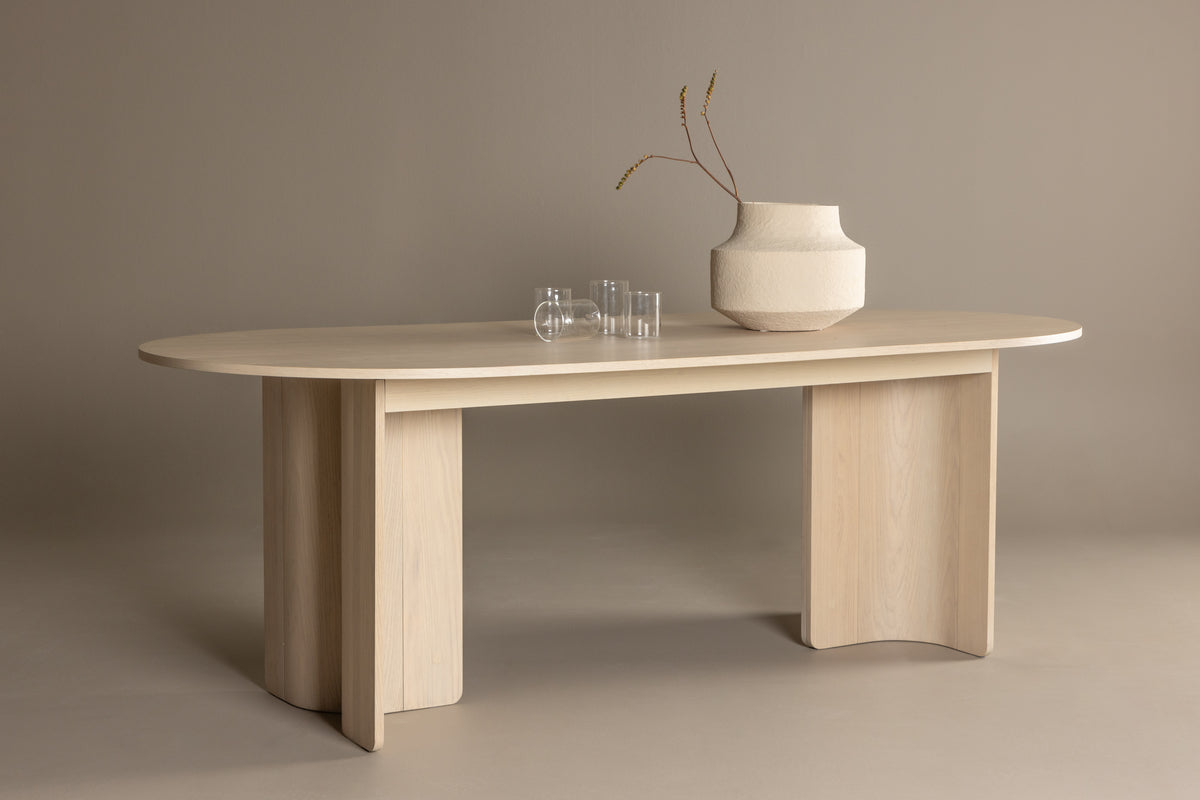 Tyresö Oval Spisebord 220 x 100 Hvidvask