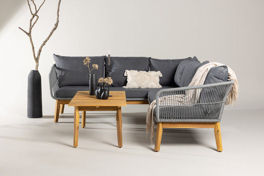 Hjørnesofa sæt Natur Grå