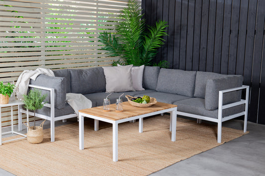 Sofa Bord 110 x 60 Natur + Sofamodul Hvid