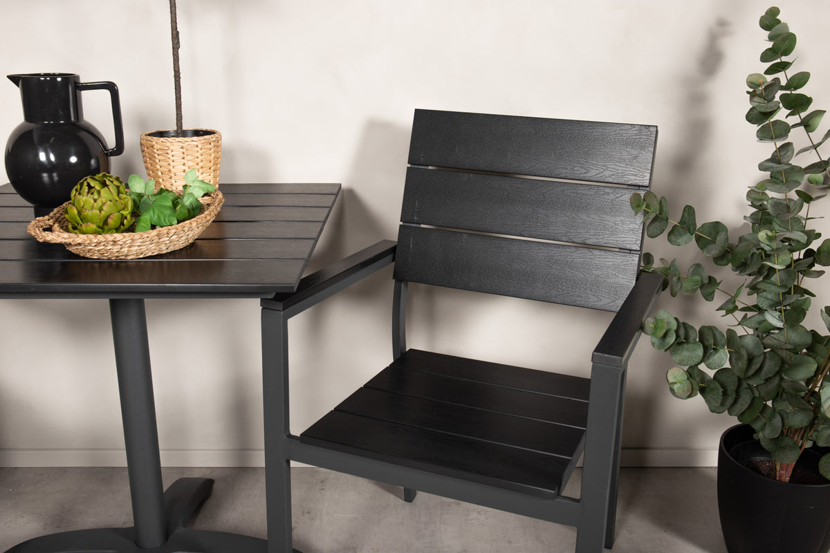 Venture Home Colorado & Levels Cafebord 70x70 + Spisestole Sort