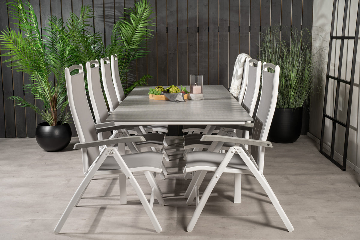 Levels & Albany Spisebord 160x100x75 + Positionsstole Hvid