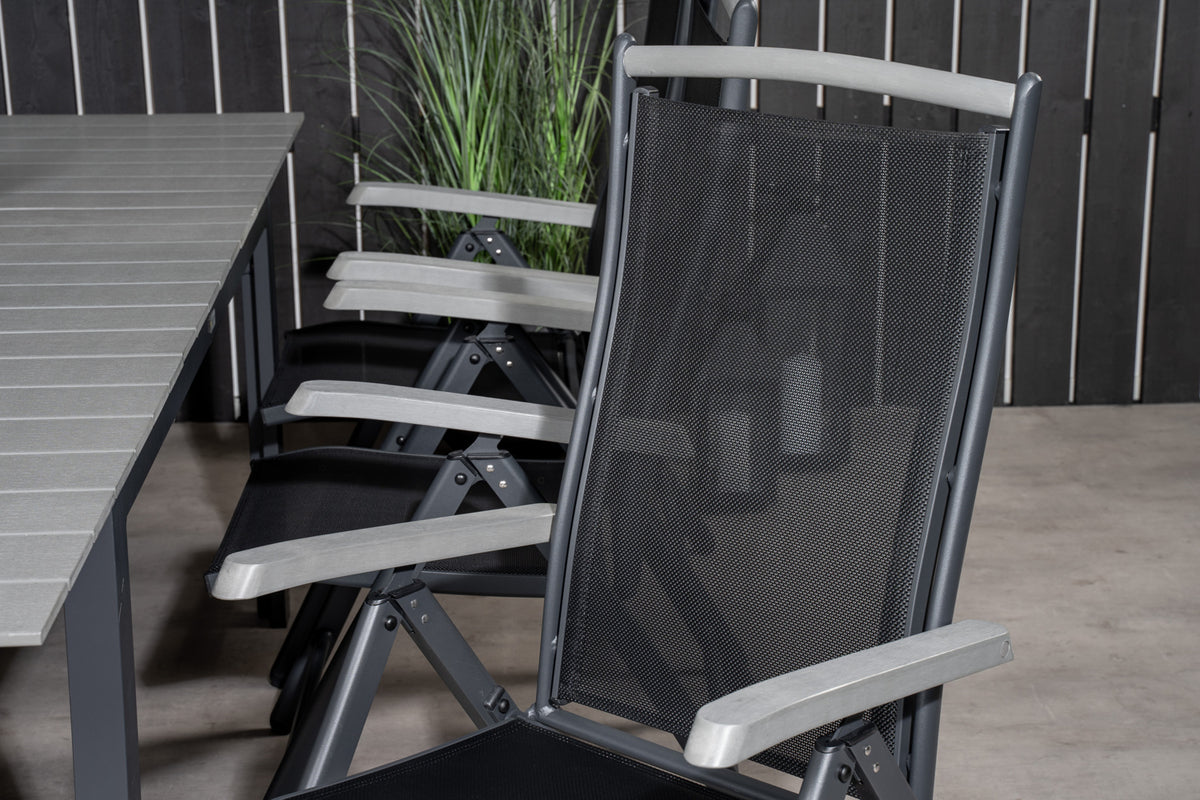 Levels & Albany Spisebord 160x100x75 + Positionsstole Sort