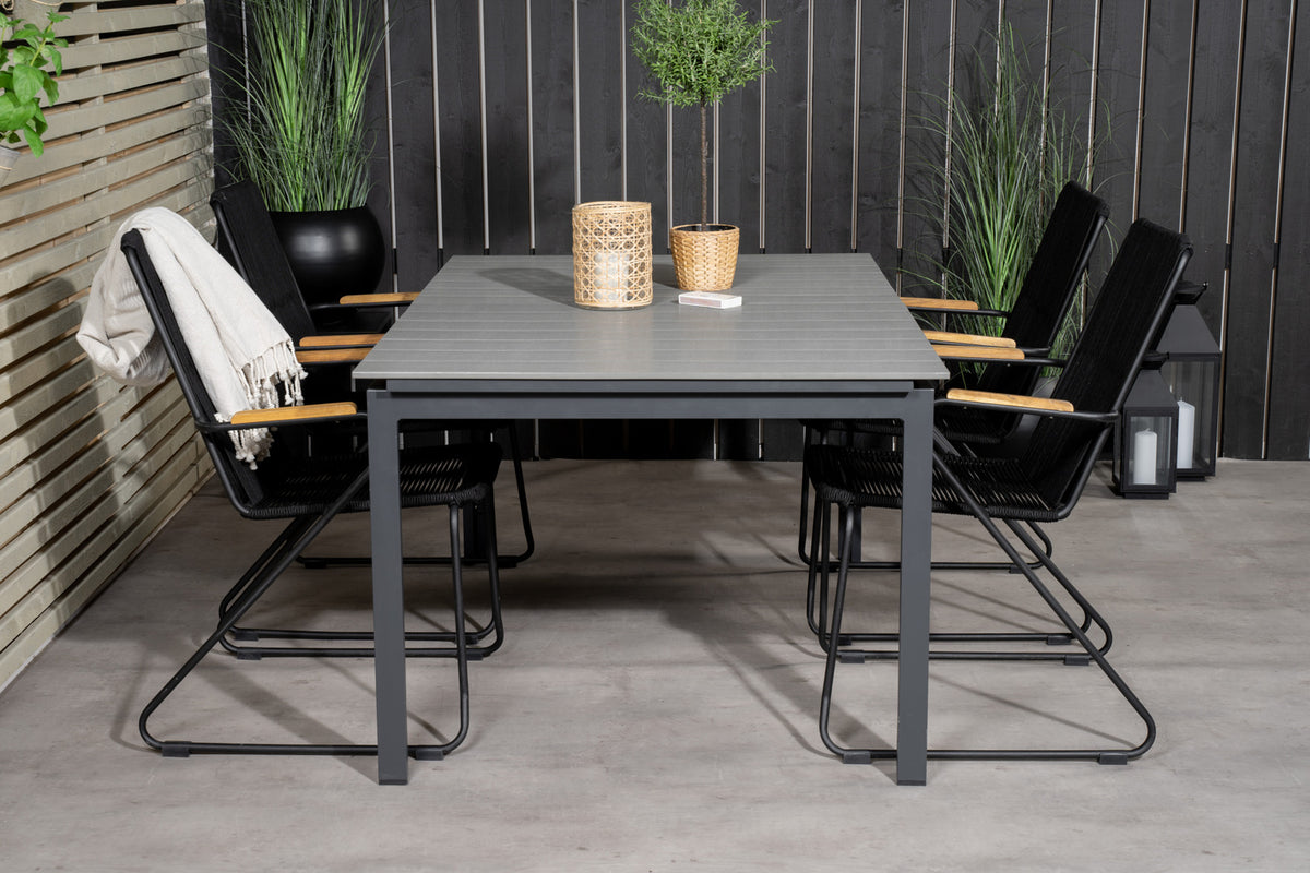 Levels & Bois Spisebord 160x100x75 + Spisestole Sort