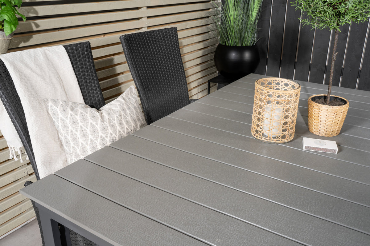 Levels & Padova Spisebord 160x100x75 + Reclinerstole Sort