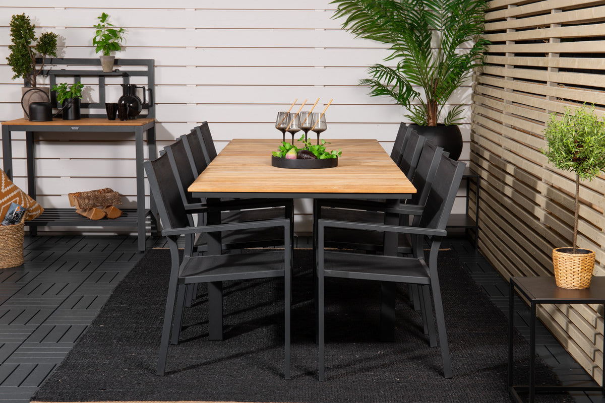 Copacabana & Mexico Spisestole Sort + Spisebord 90x180/240