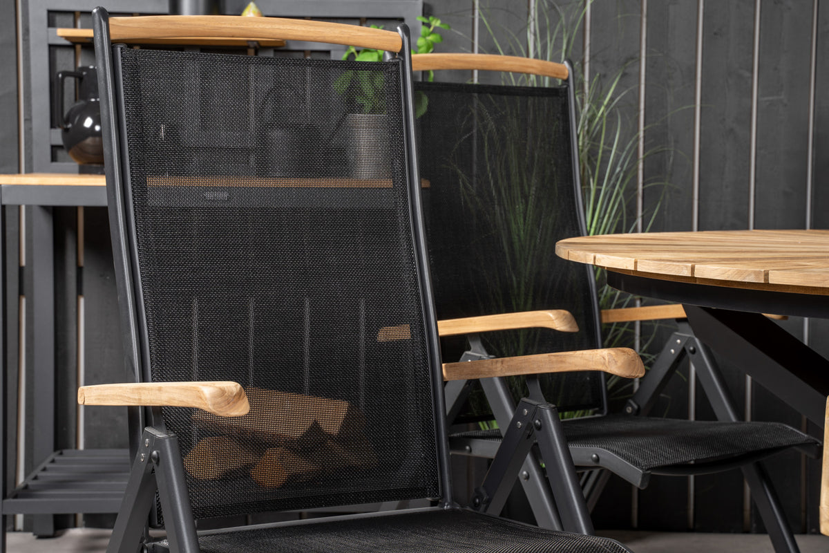 Panama & Mexico Positionsstole 2-pak Sort + Rundt Spisebord ø140 Sort