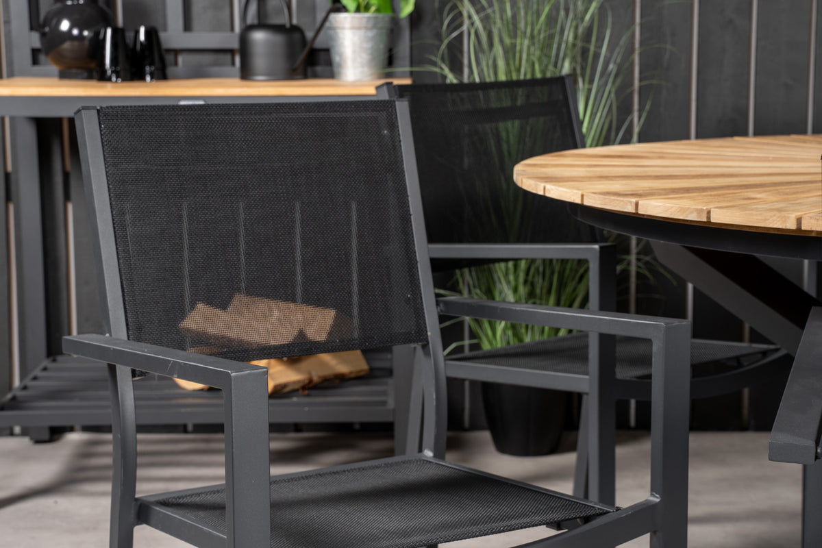 Copacabana & Mexico Spisestole Sort + Rundt Spisebord ø140 Sort