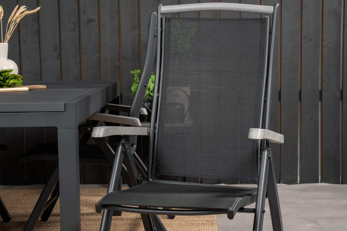 Albany & Marbella Positionsstole Sort + Spisebord 160x100x75