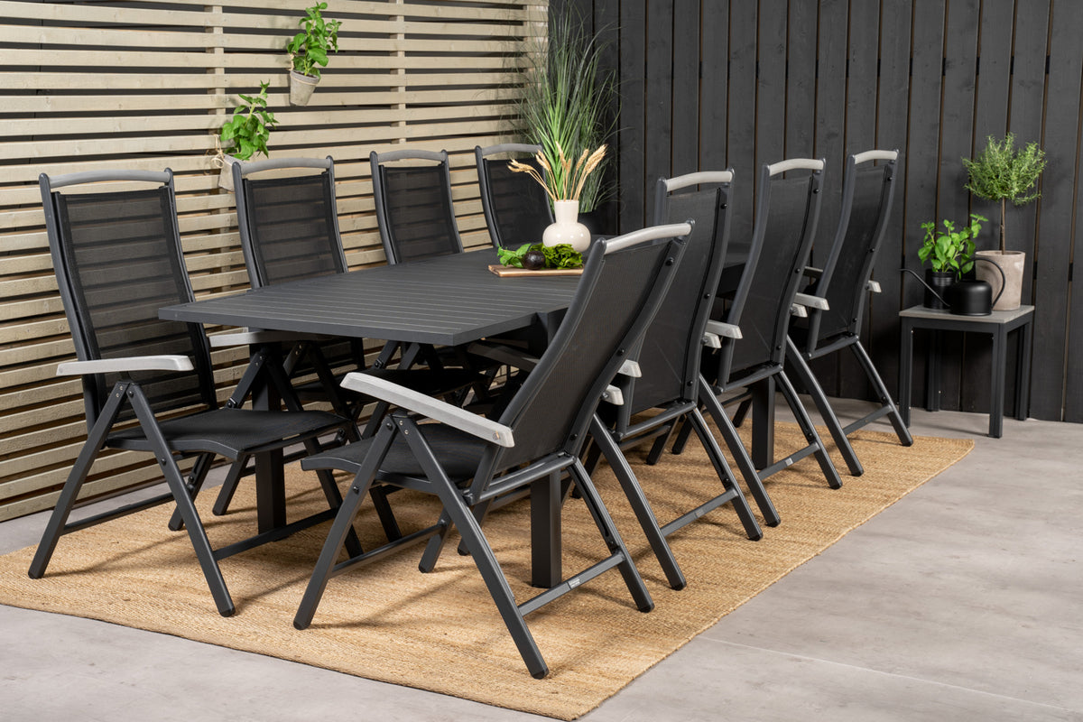 Albany & Marbella Positionsstole Sort + Spisebord 160x100x75