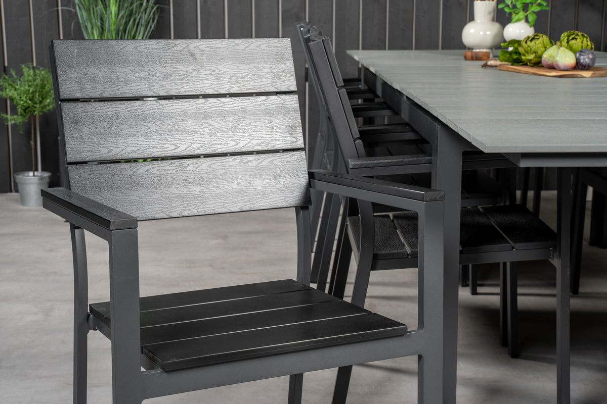 Levels Spisebord 224x100 + Spisestole Sort