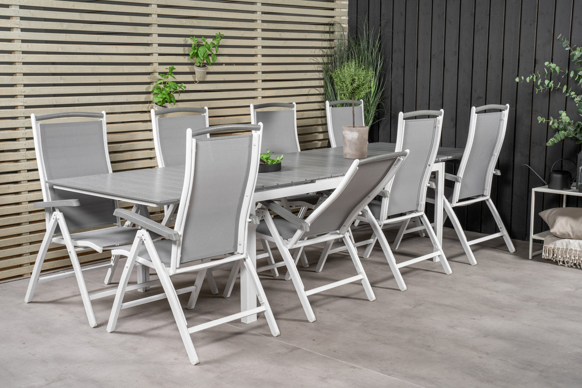 Levels & Albany Spisebord 229x100x75 + Positionsstole Hvid