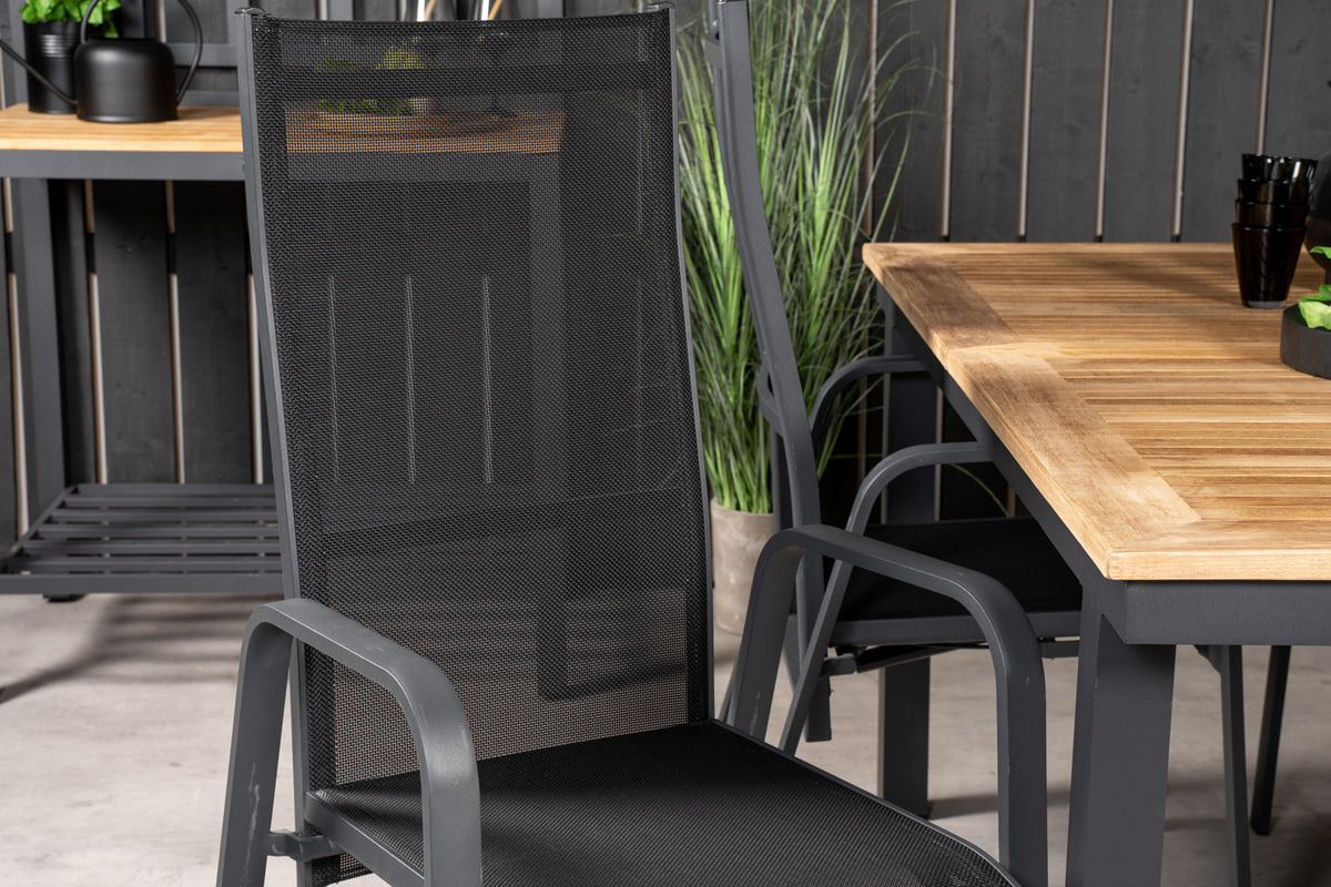 Copacabana & Panama Reclinerstole Sort + Spisebord 160 x 90