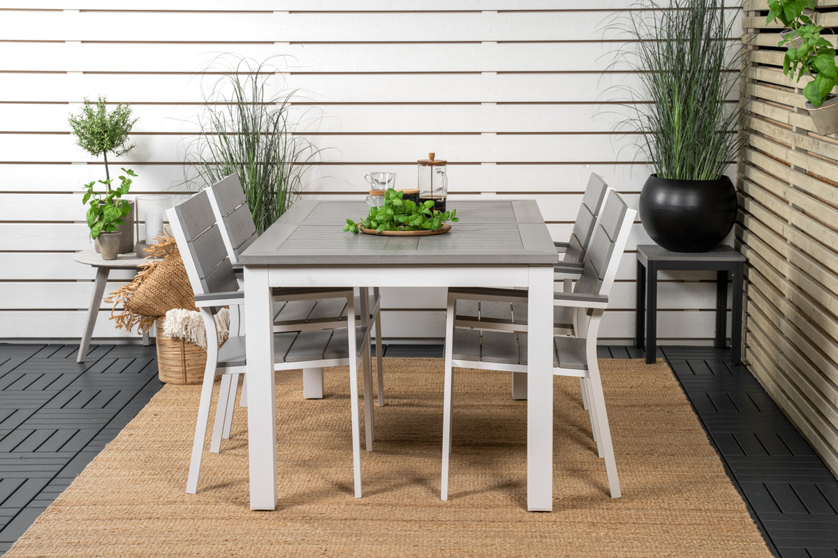 Albany & Levels Spisebord 152x90 + Spisestole Grå