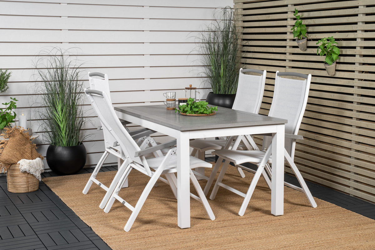 Albany Spisebord 152x90 + Positionsstole Hvid