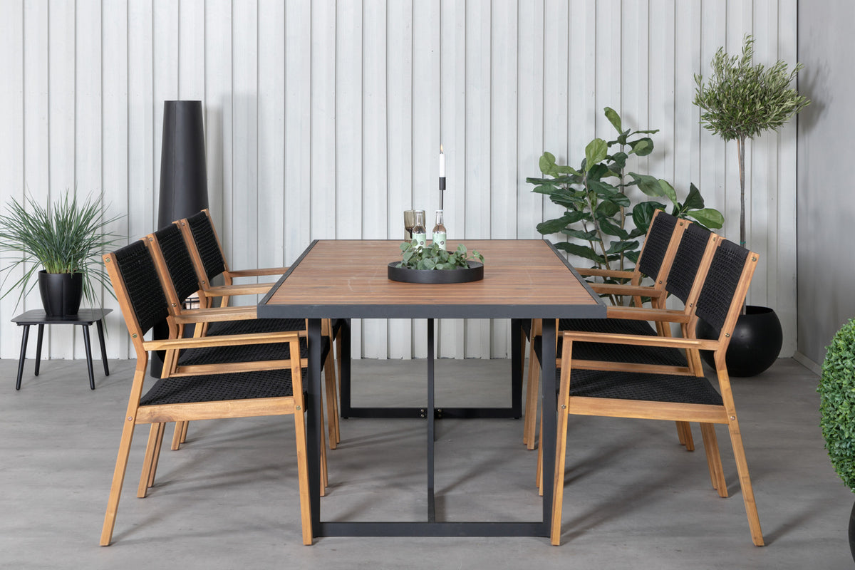 Khung & Little John Spisebord 200x100 + Spisestole Natur