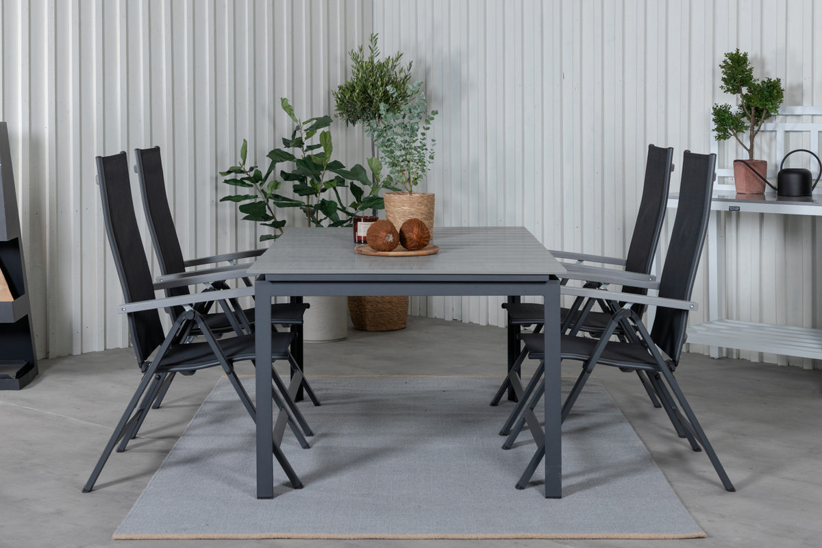 Albany & Levels Positionsstole Sort + Spisebord 160x100x75