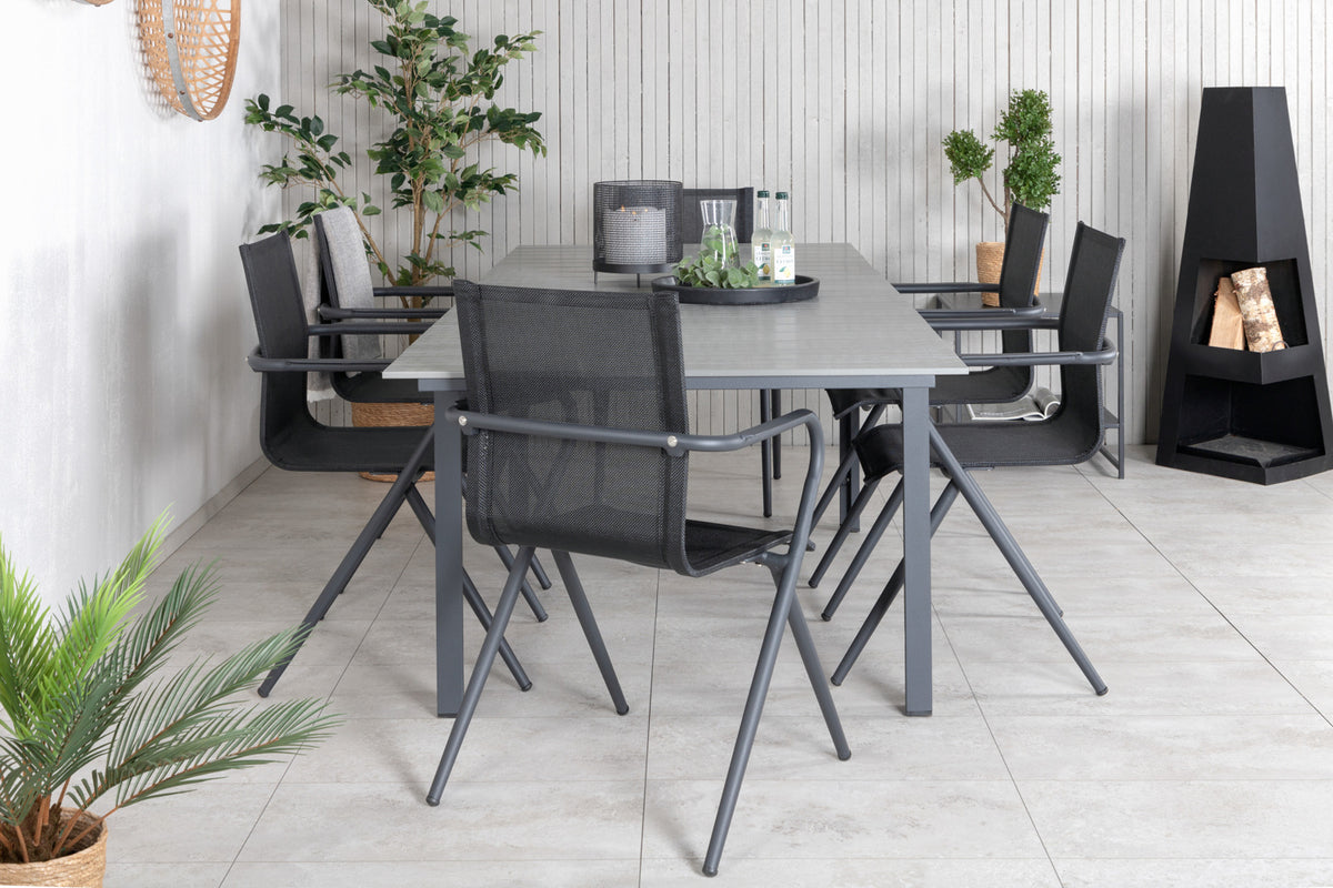 Alina & Levels Spisestole Sort + Spisebord 160x100x75