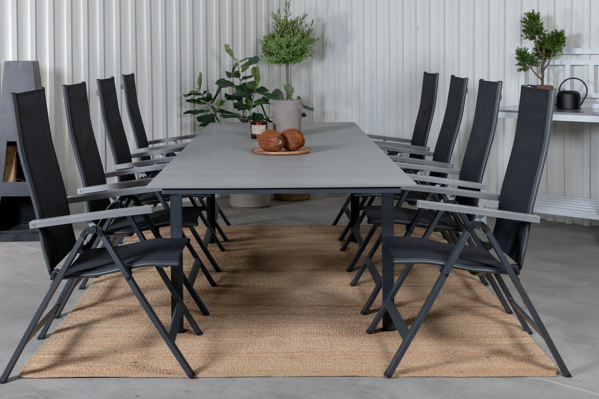 Albany & Levels Positionsstole Sort + Spisebord 229x100x75