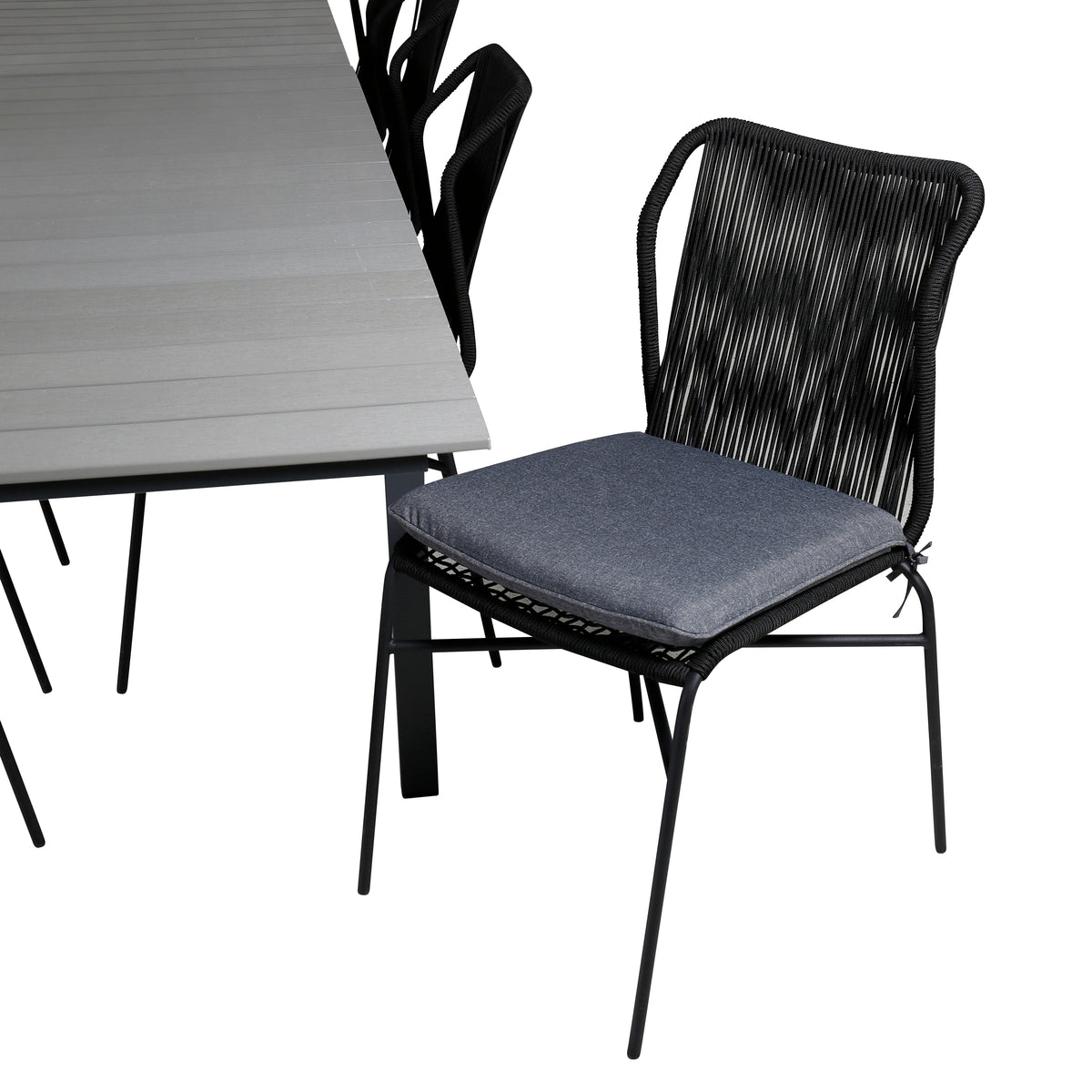 Julian & Levels Spisestole Sort + Spisebord 229x100x75