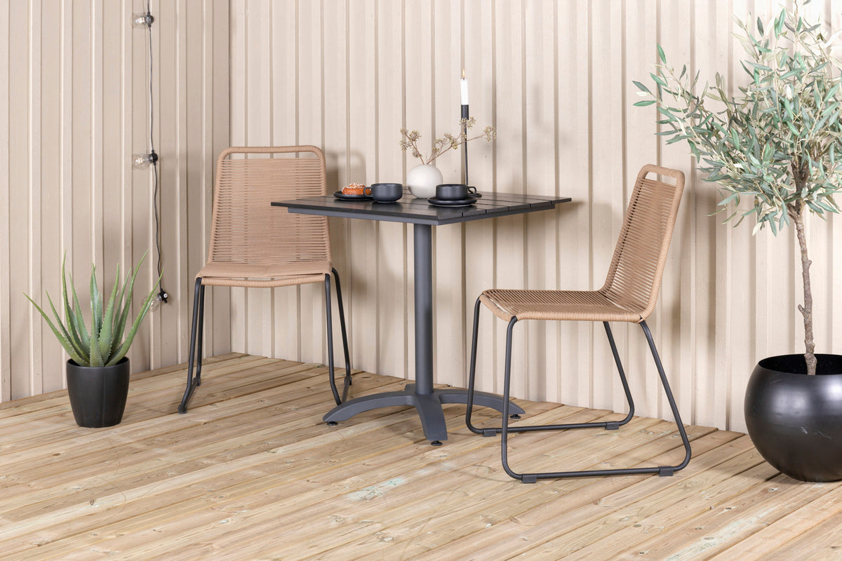 Colorado & Lindos Cafébord 70x70 + Spisestole Brun