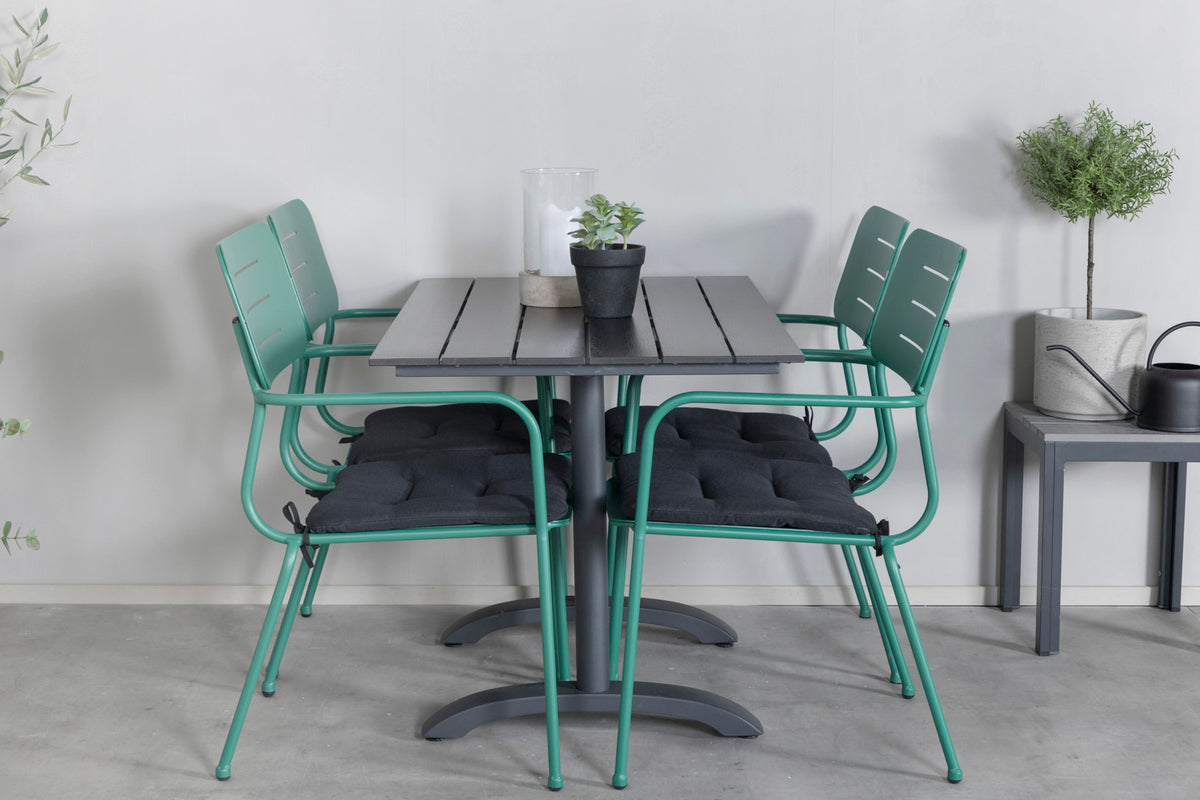 Nicke & Denver Spisestole Grøn + Spisebord 120x70x74