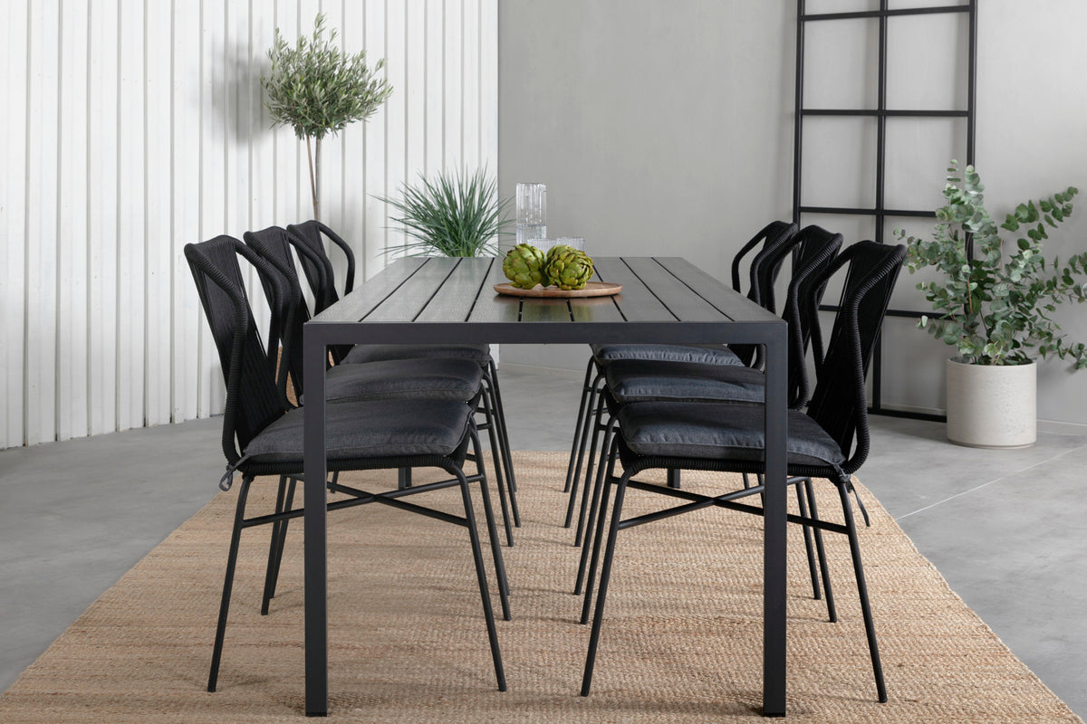 Break + Julian Spisebord 205x90 + 6 spisebordsstole