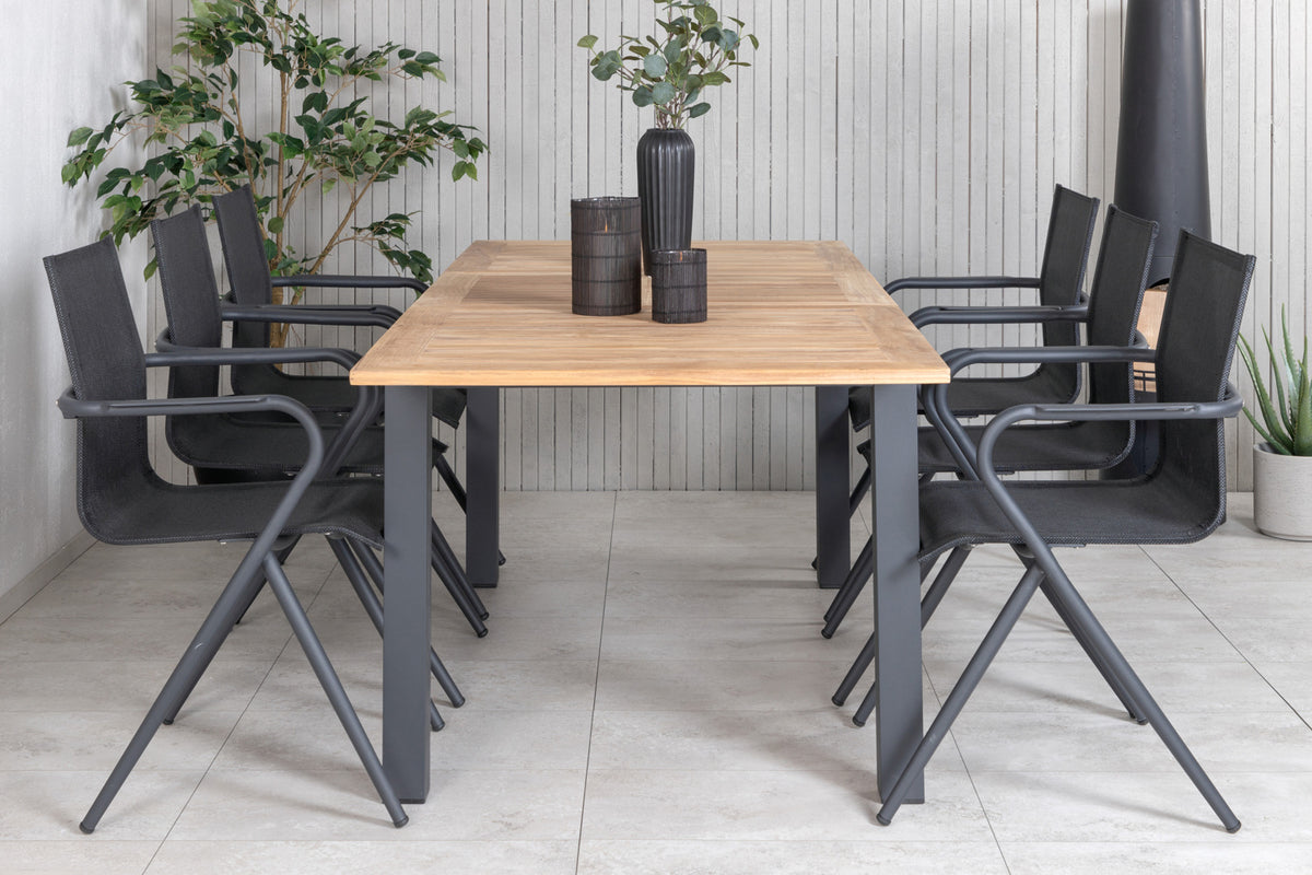 Alina & Panama Spisestole Sort + Spisebord 152x90