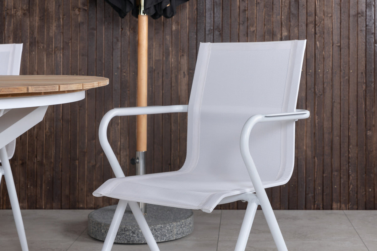 Alina & Mexico Spisestole Hvid + Spisebord ⌀140