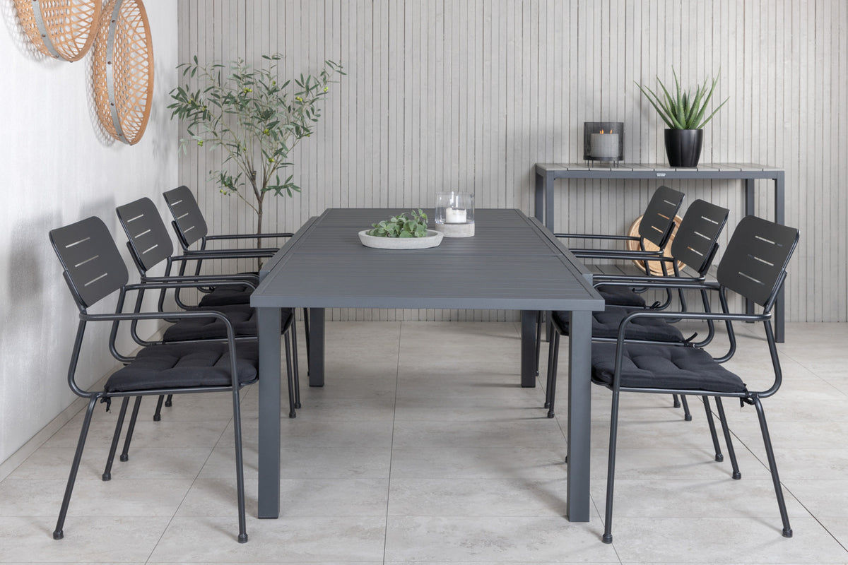 Nicke & Marbella Spisestole Sort + Spisebord 160x100x75