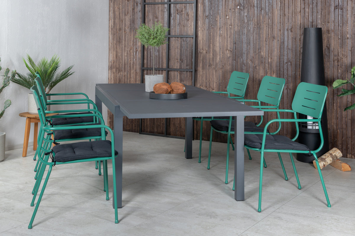 Nicke & Marbella Spisestole Grøn + Spisebord 160x100x75