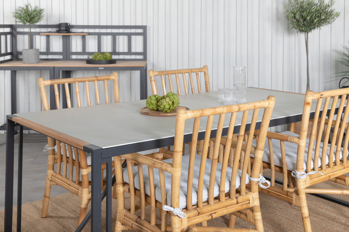 Cane & Texas Spisestole Natur + Spisebord 200x100