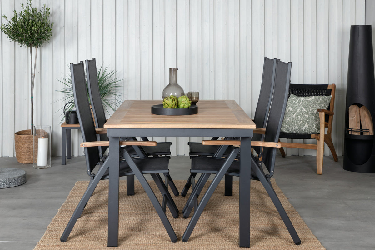 Panama Positionsstole Sort + Spisebord 160 x 90