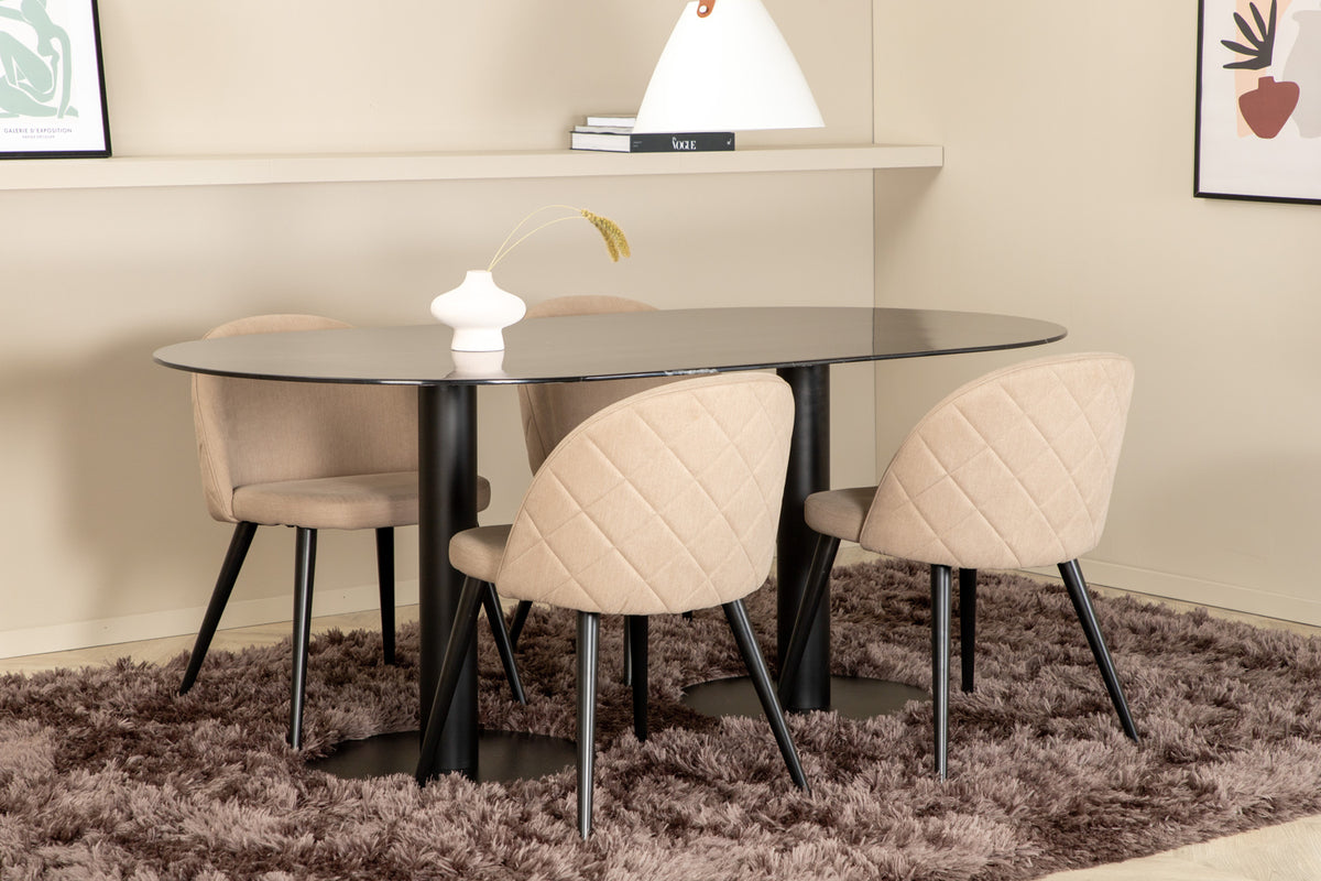 Pillan, Velvet Oval Dining Set