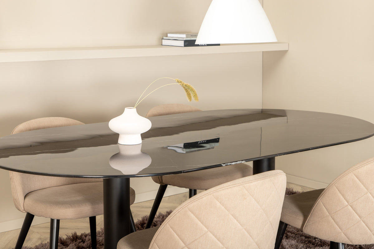 Pillan, Velvet Oval Dining Set