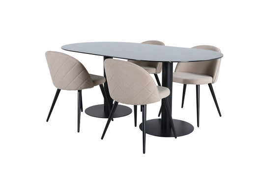 Pillan, Velvet Oval Dining Set