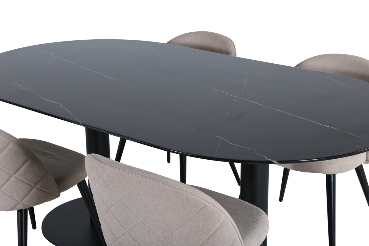 Pillan, Velvet Oval Dining Set