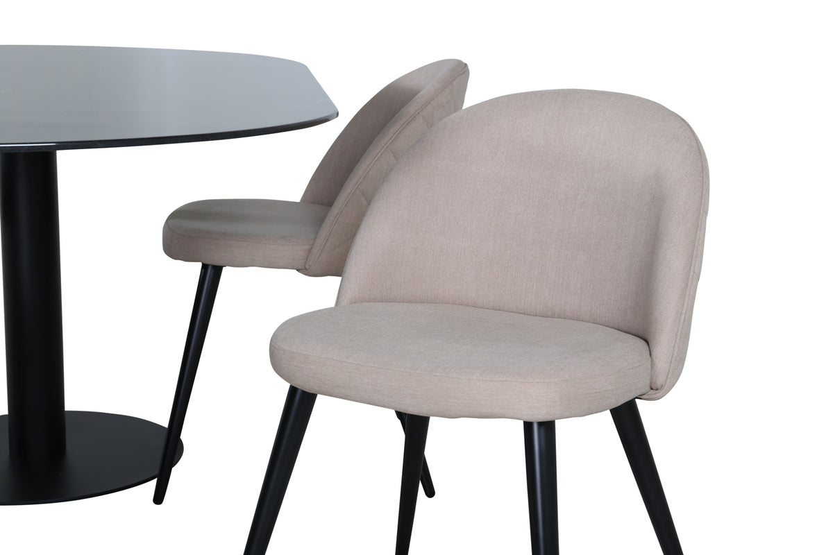 Pillan, Velvet Oval Dining Set