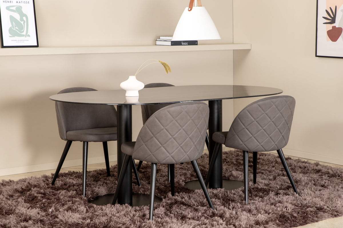 Pillan, Velvet Oval Dining Set