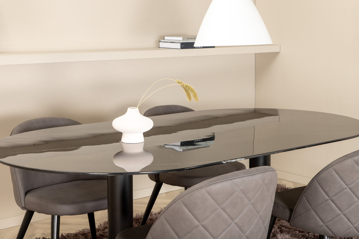 Pillan, Velvet Oval Dining Set