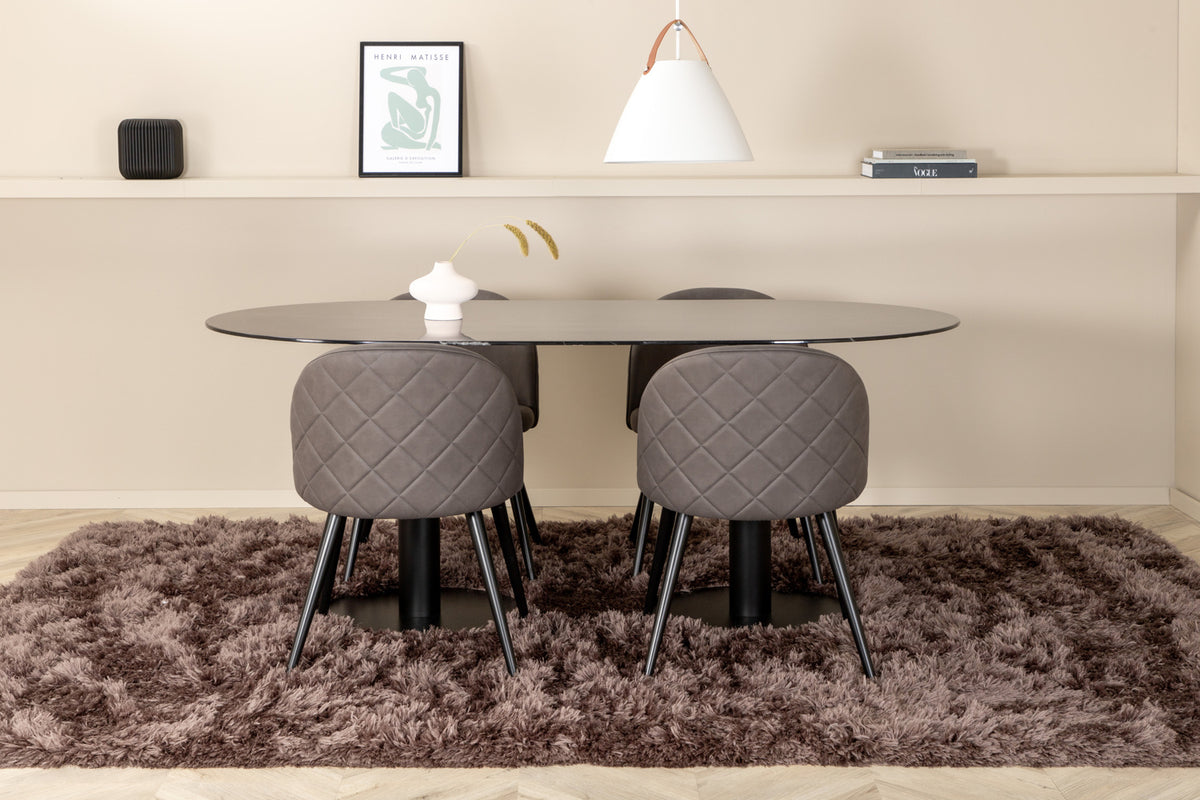 Pillan, Velvet Oval Dining Set