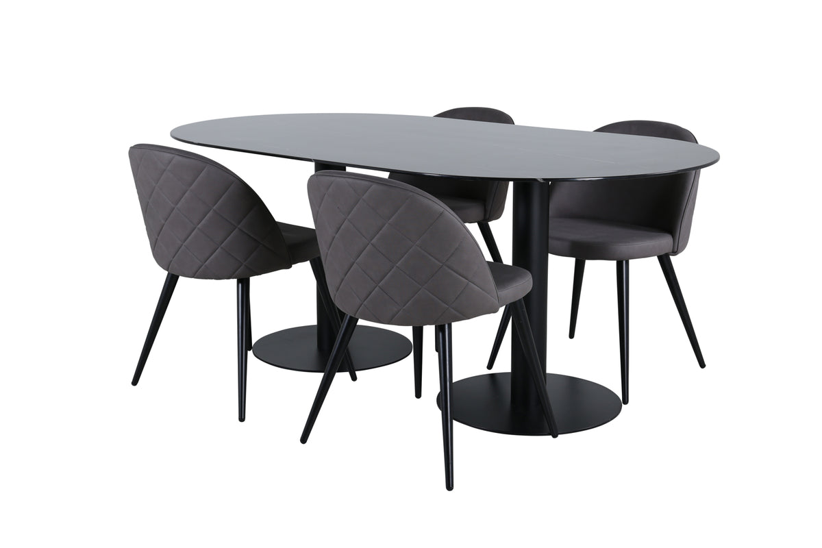 Pillan, Velvet Oval Dining Set