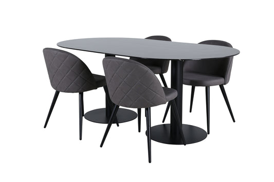 Pillan, Velvet Oval Dining Set