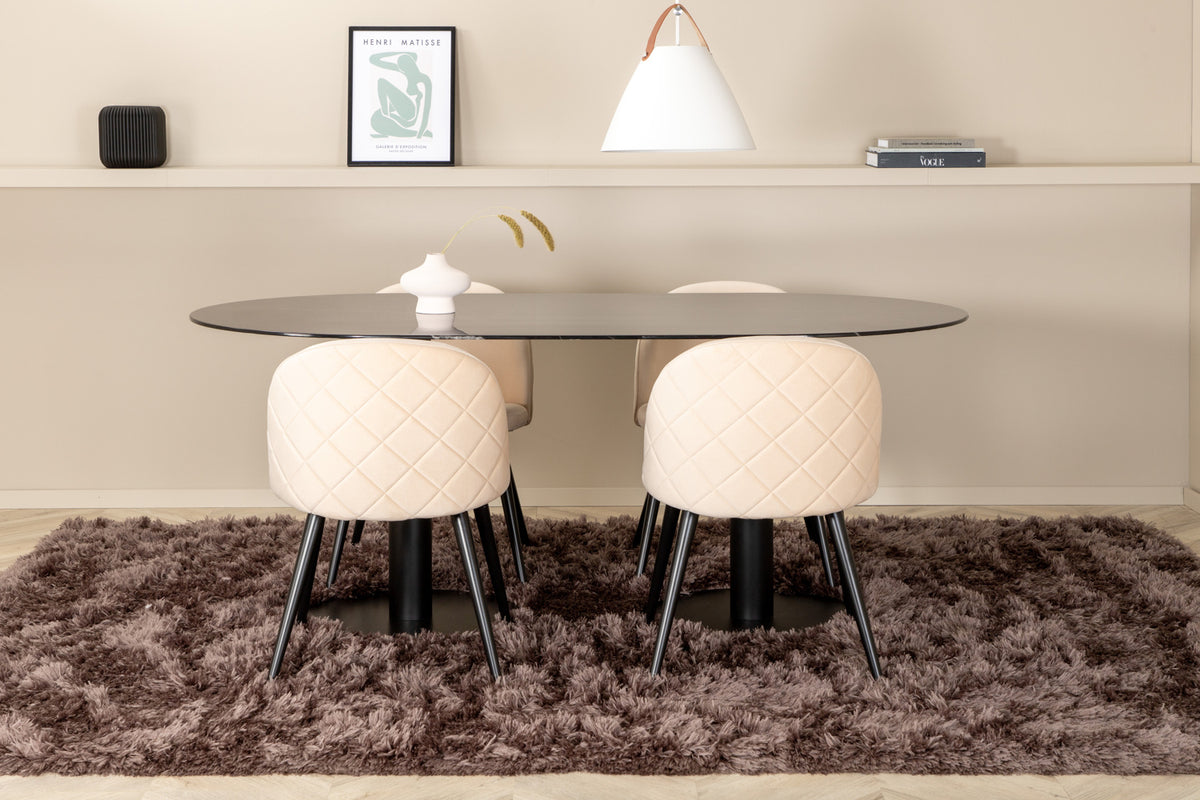 Pillan, Velvet Oval Dining Set