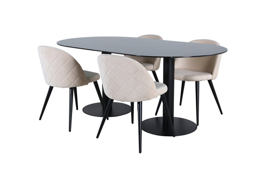 Pillan, Velvet Oval Dining Set