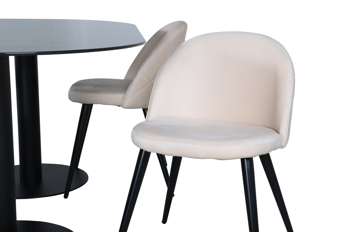 Pillan, Velvet Oval Dining Set
