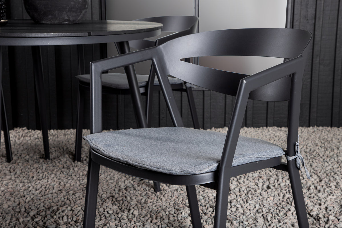 Break & Slit Rundt Spisebord ø120 Sort + Spisebordsstole Sort