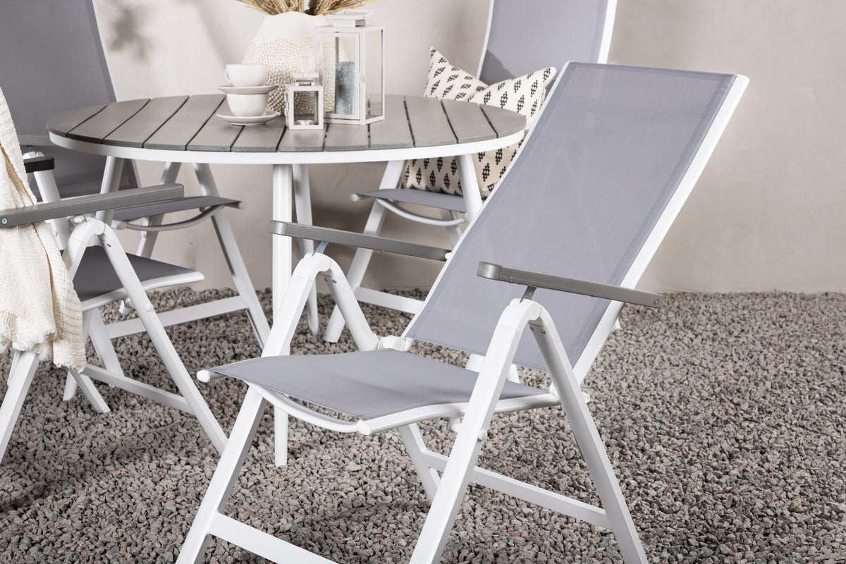 Position Stol 2-pak Grå + Rundt Spisebord 120 Grå